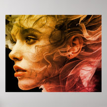 The Veiled Woman with a 1974 Vibe on a Square Wall