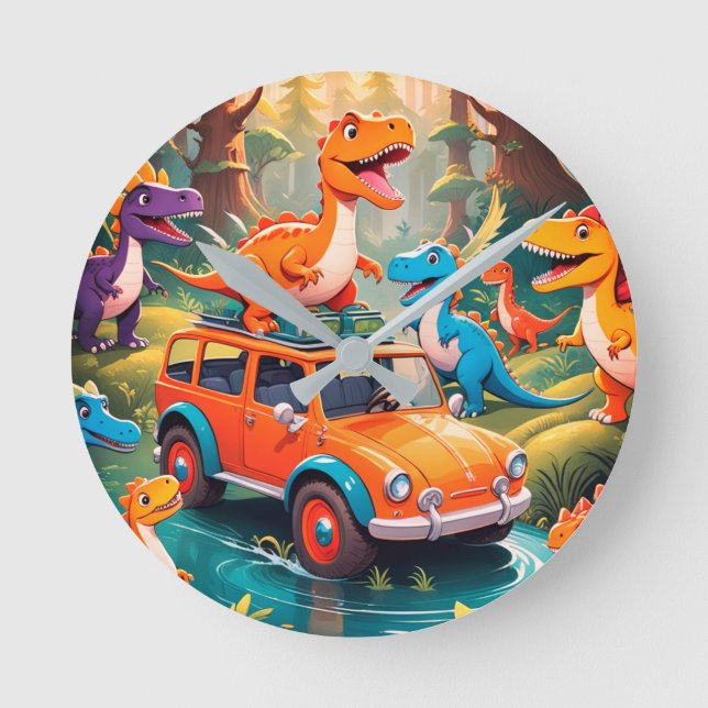 The Velociraptors Family Vacation  Round Clock (Front)