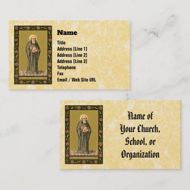 The Venerable Bede Preaching (P 008) Business Card (Front/Back)