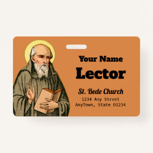 The Venerable Bede Preaching (P 008; Prayer) Badge ID Badge