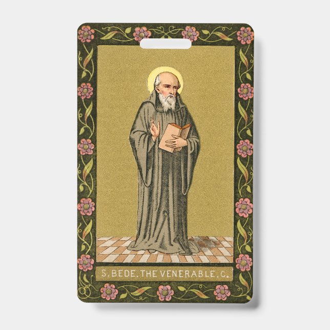 The Venerable Bede Preaching (P 008; Prayer) ID Badge (Front)