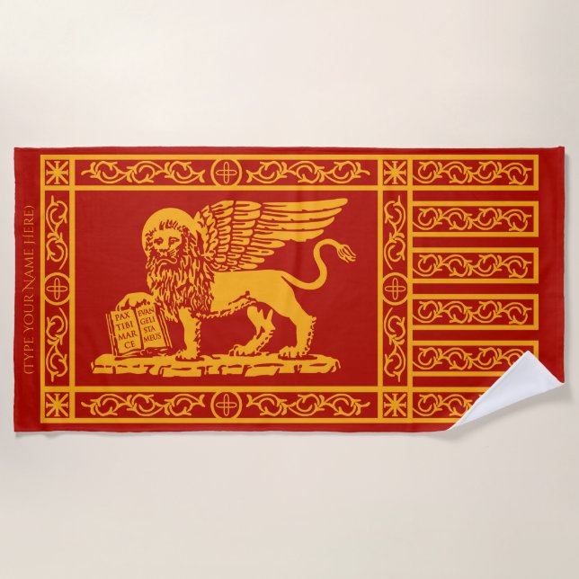 The Venetian Flag Beach Towel (Front)