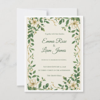 The Verdant Garden botanical wedding invitation 