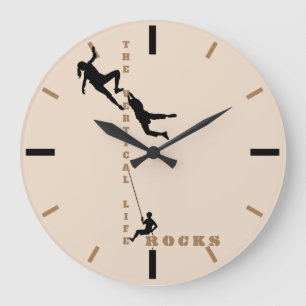 The Vertical Life - Rock Climbing Design Large Clock