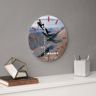 The Vertical Life - Rock Climbing Design Large Clock