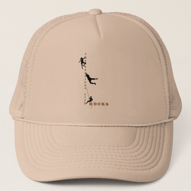 The Vertical Life - Rock Climbing Design Trucker H Trucker Hat (Front)