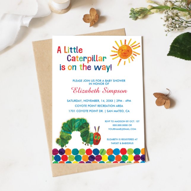 The Very Hungry Caterpillar Baby Shower Invitation (Creator Uploaded)