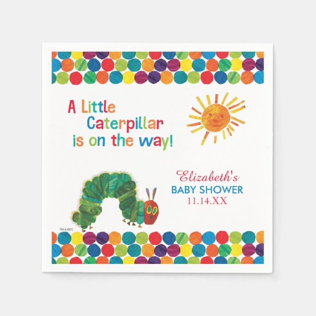 The Very Hungry Caterpillar Baby Shower Napkin (Front)
