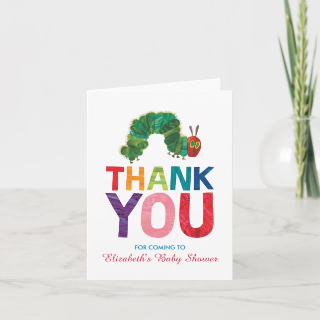 The Very Hungry Caterpillar Baby Shower Thank You Card (Front)