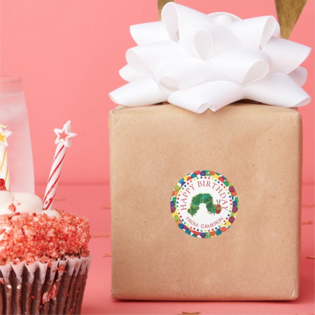 The Very Hungry Caterpillar | Happy Birthday Gift Classic Round Sticker (Party)