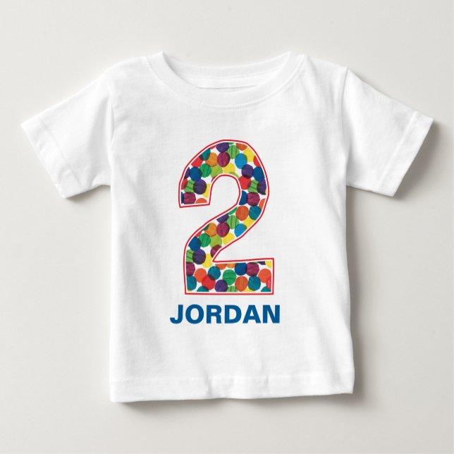 The Very Hungry Caterpillar Polka Dot 2nd Birthday Baby T-Shirt (Front)
