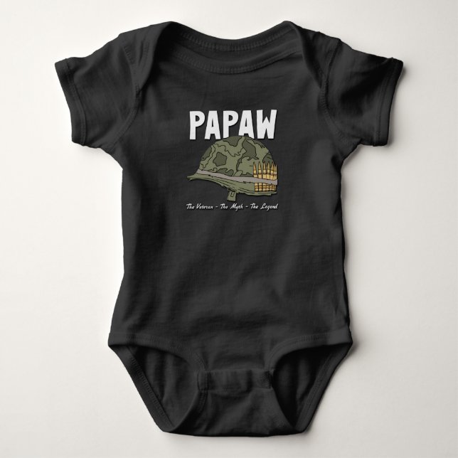The Veteran The Myth The Legend - Papaw Baby Bodysuit (Front)