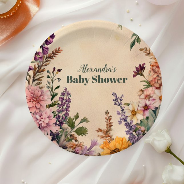The Victorian Art Nouveau Baby Shower  Baby Shower Paper Plate (Creator Uploaded)