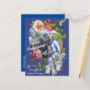 The Victorian-Era  Floral Watercolor  Announcement Postcard