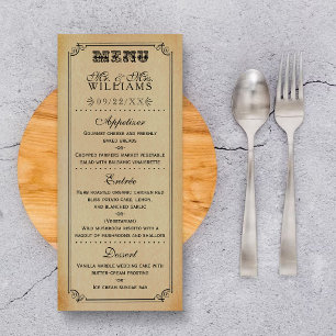 The Victorian Steampunk Wedding Collection - Menu