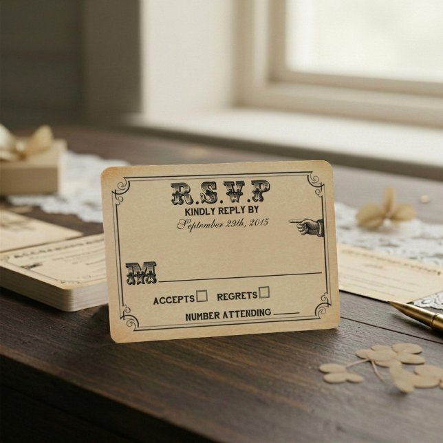 The Victorian Steampunk Wedding Collection RSVP Card (Creator Uploaded)