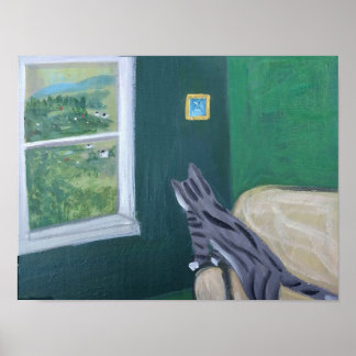The View/ Cat on duty at window/ A poster