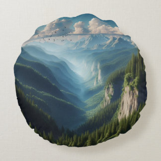 The view of hill round cushion