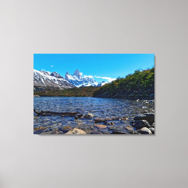 The view of Mount Fitzroy from Laguna Capri Canvas Print (Front)