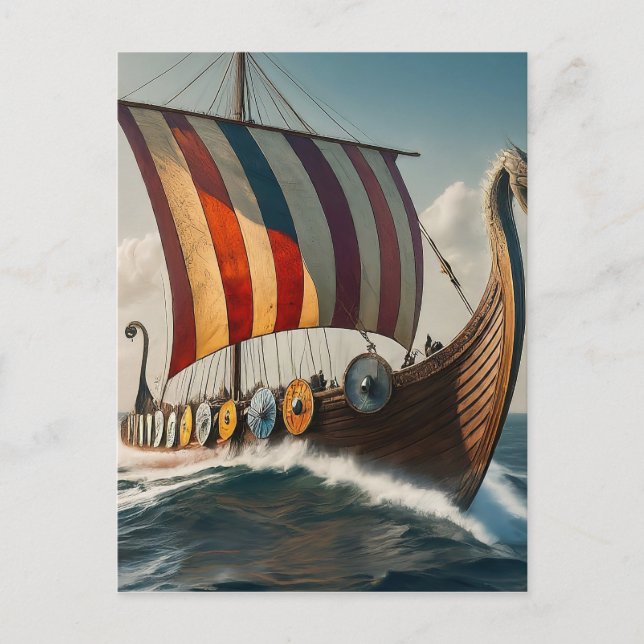 The Viking Long ship Postcard (Front)