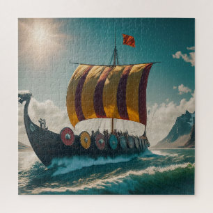 The Viking Longship Cuts Through the Waves Jigsaw Puzzle