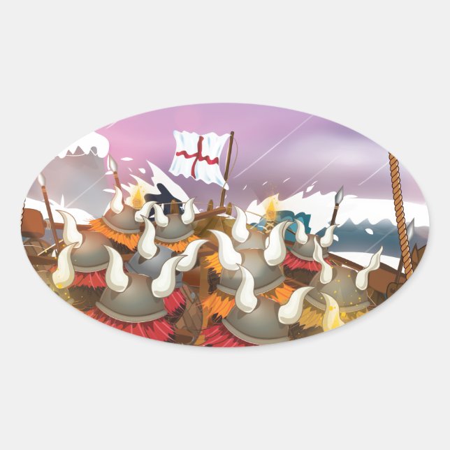 The Vikings Oval Sticker (Front)