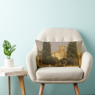 The Villa Malta, Rome by Lord Frederic Leighton Lumbar Cushion