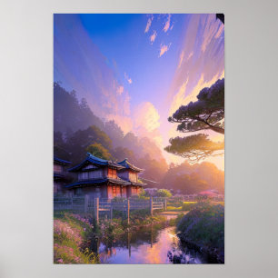 The Village at Dusk Poster