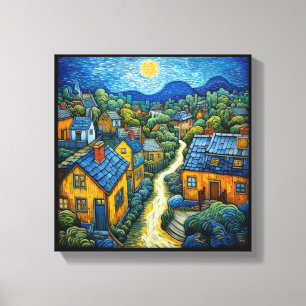 The Village" Contemporary Art Canvas Print