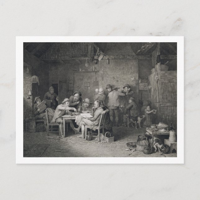 The Village Politicians, engraved by Abraham Raimb Postcard (Front)