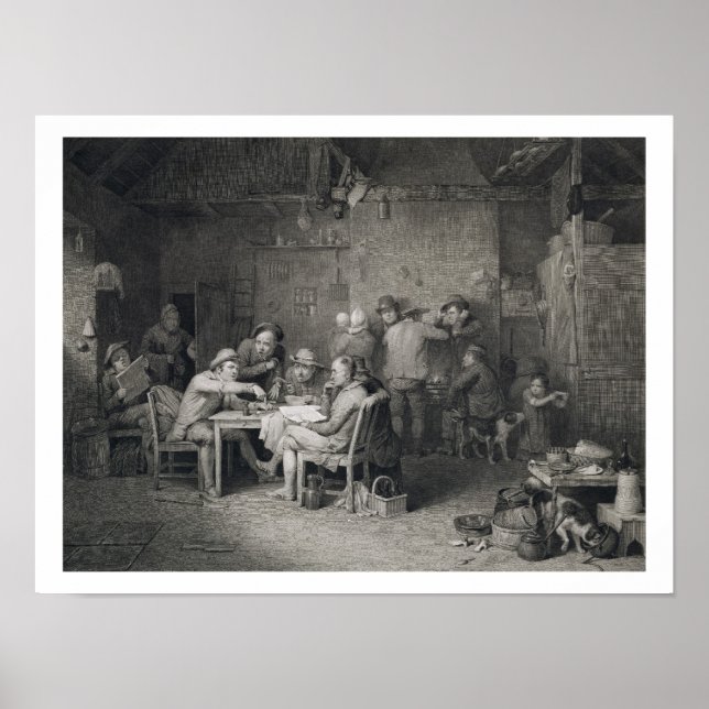 The Village Politicians, engraved by Abraham Raimb Poster (Front)