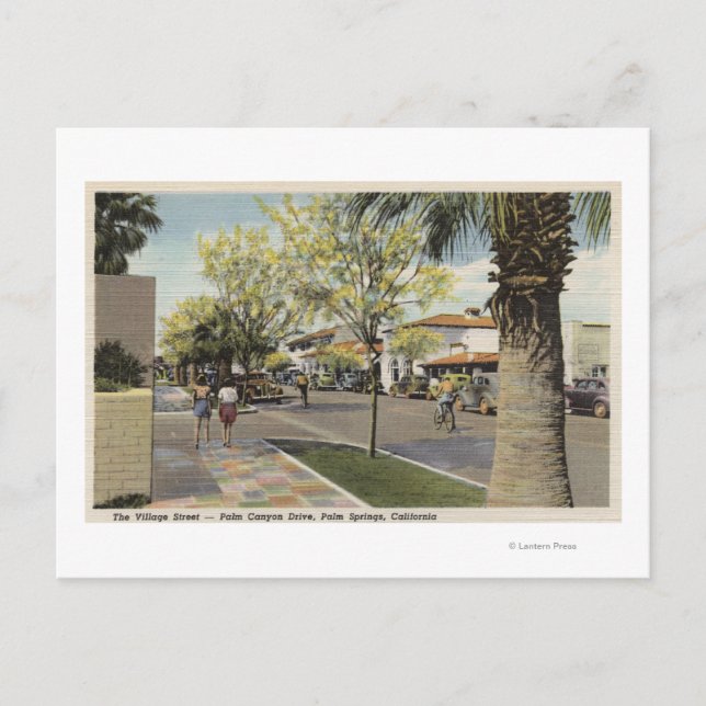 The Village Street, Palm Canyon Drive Postcard (Front)