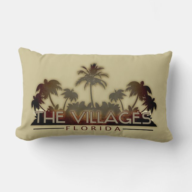 The Villages Florida palm tree pillow (Front)
