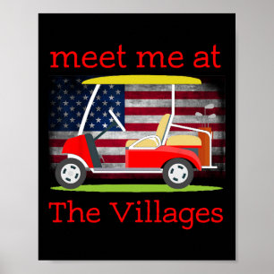The Villages Florida Retirement American Flag Poster