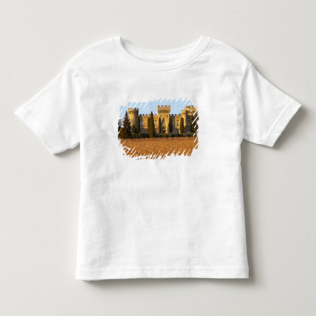 The vineyard with syrah vines and the chateau toddler T-Shirt (Front)