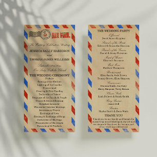 The Vintage Airmail Wedding Collection - Program Rack Card
