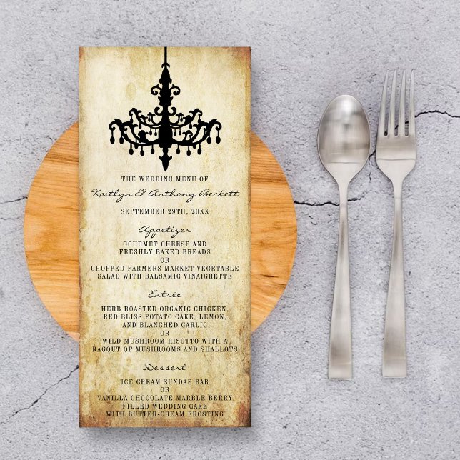 The Vintage Chandelier Wedding Collection Menu (Creator Uploaded)