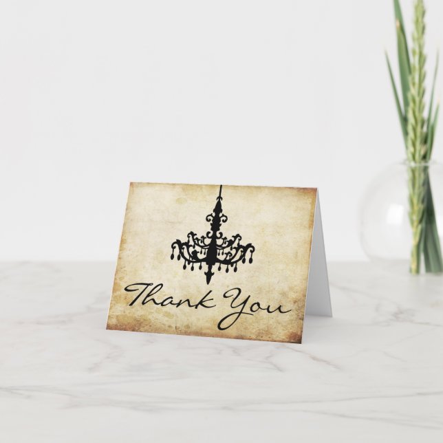 The Vintage Chandelier Wedding Collection Thank You Card (Front)