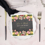 The Vintage Floral Chalkboard Wedding Collection Napkin<br><div class="desc">The vintage floral chalkboard wedding collection is a stunning design featuring lovely vintage style flowers on a chalkboard effect background. 
 
 These napkins can be personalised for your special occasion and would make the perfect item for any wedding,  bridal shower,  engagement party,  birthday party and much,  much more.</div>
