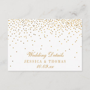 The Vintage Glam Gold Confetti Wedding Collection Enclosure Card