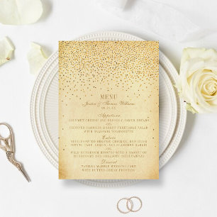 The Vintage Glam Gold Confetti Wedding Collection Menu
