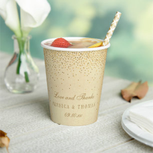The Vintage Glam Gold Confetti Wedding Collection Paper Cups