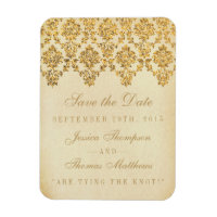 The Vintage Glam Gold Damask Wedding Collection