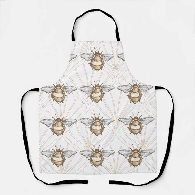 The Vintage Honey Bees AOP Kitchen Apron (Front)