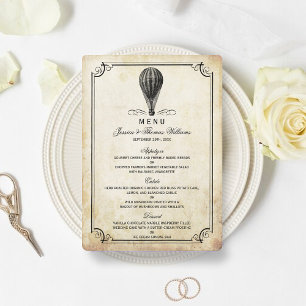 The Vintage Hot Air Balloon Wedding Collection Menu