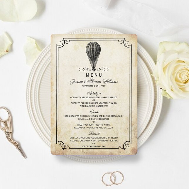 The Vintage Hot Air Balloon Wedding Collection Menu (Creator Uploaded)