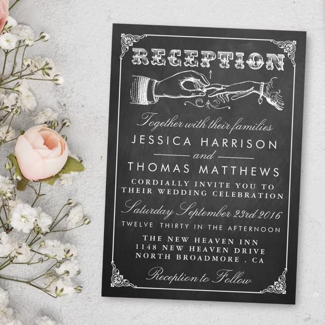 The Vintage Marriage Chalkboard Wedding Collection Invitation (Creator Uploaded)