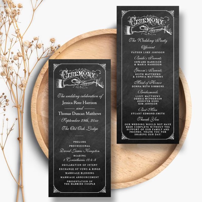 The Vintage Marriage Chalkboard Wedding Collection Programme (Creator Uploaded)