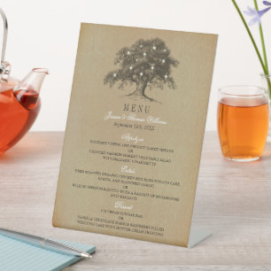 The Vintage Old Oak Tree Wedding Collection - Menu Pedestal Sign