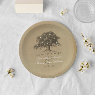 The Vintage Old Oak Tree Wedding Collection Paper Plate